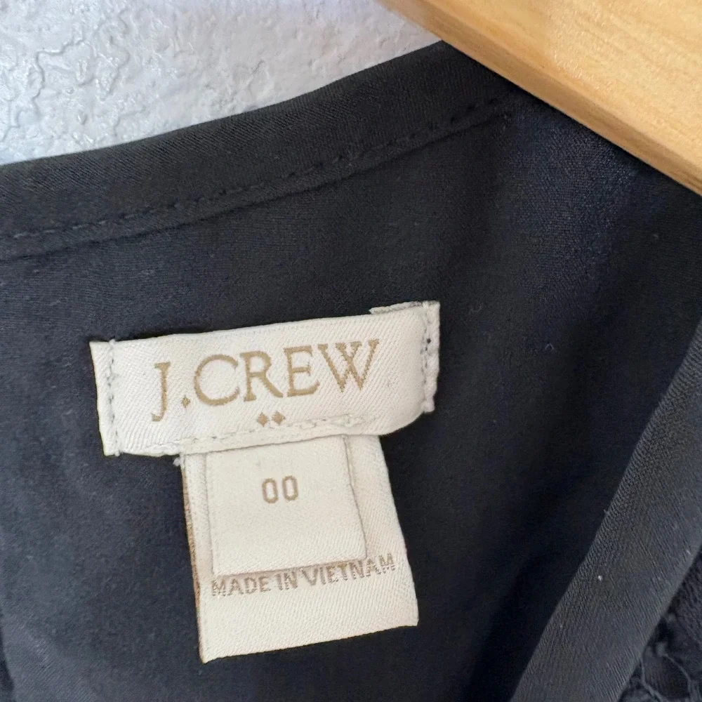 J. Crew Black V Neck Sleeveless Sheath Lace Sheer Overlay Dress‎ Size 00
